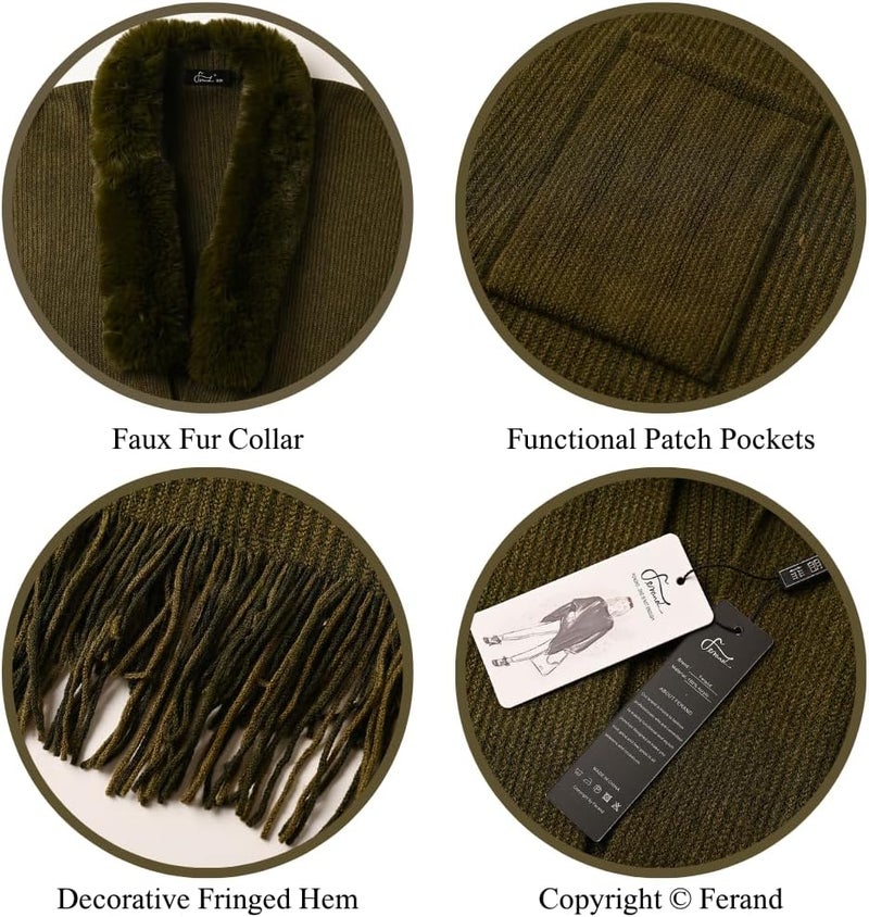 Ferand Shawl Wraps for Women, Cozy Lightweight Poncho Cape with Pockets, Warm for Fall Winter Travel - Image 4